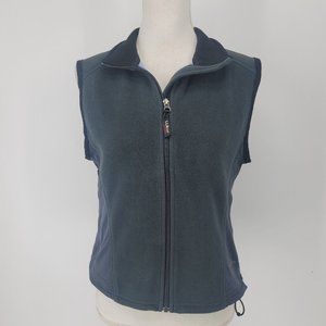 L.L. Bean Women's Fleece Vest Dark Gray Full Zip Pockets Size Medium